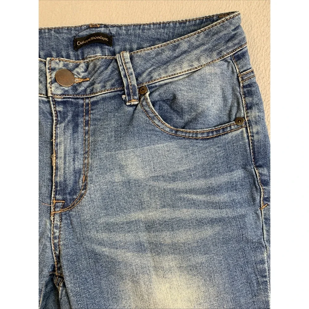 Catherine Malandrino Jeans Women's Size 6 Blue‎ Denim Pants Distressed Knees